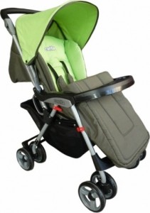 Прогулочная коляска Babylux Carita Spring Green нарушена упаковка, дефект - отсутствует заднее колесо, загрязнения на ткани