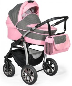 Универсальная коляска Slaro Charlotte 3 в 1 Pink gray