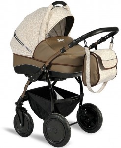 Универсальная коляска Indigo S 2 в 1 Кожа 22 Beige brown