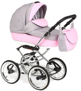 Универсальная коляска Adamex Katrina Eco 366S 3 в 1 Grey pink