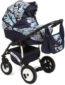 Универсальная коляска Marimex Armel 2 в 1 Dark blue light blue print flowers