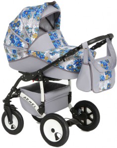 Универсальная коляска Marimex Armel 2 в 1 Grey lite blue flowers