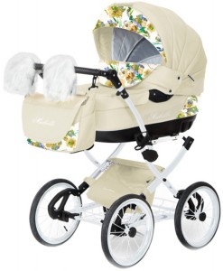 Универсальная коляска Caretto Michelle Lux (2 в 1) Ivory beige flowers