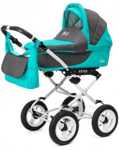 Универсальная коляска Teddy Fenix Classic 03 Grey turquoise 2 в 1