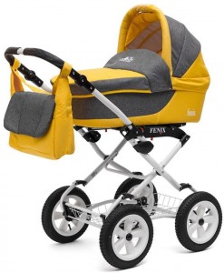 Универсальная коляска Teddy Fenix Classic 07 Grey yellow 2 в 1