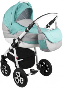 Универсальная коляска Adamex Alex 2 в 1 Grey turquoise