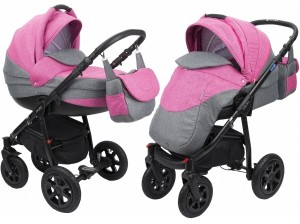 Универсальная коляска Adamex Alex 2 в 1 Grey pink