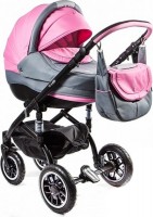 Универсальная коляска Adamex Lara 3 в 1 4M Pink grey