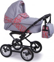 Универсальная коляска Slaro Anna Lux Grey red flowers
