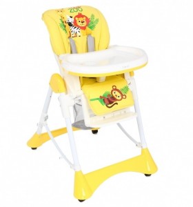 Высокий стул для кормления Corol S2 Зоопарк Yellow
