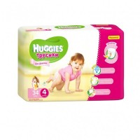 Одноразовые подгузники Huggies Jumbo 4 для девочек 34шт