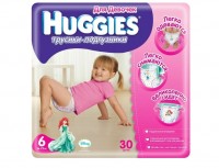 Одноразовые трусики-подгузники Huggies Little Walkers Jumbo Pack 16-22 кг 30 шт для девочек