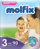 Одноразовые подгузники Molfix Midi 3 4-9 кг 90 шт