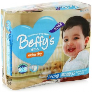 Одноразовые подгузники SsangYong Beffy's extra dry XL для мальчиков более 13 кг