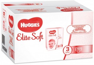 Одноразовые подгузники Huggies Elite Soft 3 (5-9 кг) 160 шт