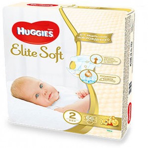 Одноразовые подгузники Huggies Elite Soft 2 3-6 кг 66шт