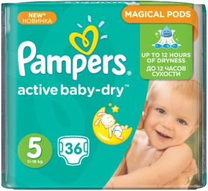 Одноразовые подгузники Pampers Active Baby-Dry Junior 11-18 кг 36 шт