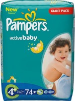 Одноразовые подгузники Pampers Active baby Maxi Plus 9-16 кг 74 шт