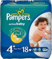 Одноразовые подгузники Pampers Active baby Maxi Plus 9-16 кг 18 шт 002886