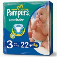 Одноразовые подгузники Pampers Active baby Midi 4-9 кг 22 шт 001674