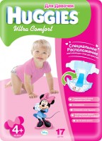 Одноразовые подгузники Huggies Ultra Comfort Conv Pack 10-16 кг 17 шт для девочек