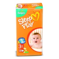 Одноразовые подгузники Pampers Sleep and Play Midi 4-9 кг 58 шт 224211