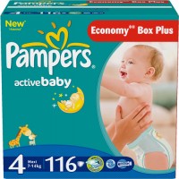 Одноразовые подгузники Pampers Active baby Maxi 7-14 кг 116 шт