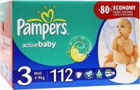 Одноразовые подгузники Pampers Active baby Midi 4-9 кг 112 шт