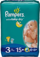 Одноразовые подгузники Pampers Active baby Midi 4-9 кг 15шт