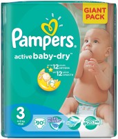 Одноразовые подгузники Pampers Active Baby-Dry Midi 4-9 кг 90 шт