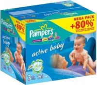 Одноразовые подгузники Pampers Active baby Midi 4-9 кг 150 шт