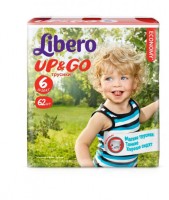 Одноразовые подгузники Libero Up&Go XL 13-20кг 62шт 5527