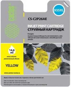 Картридж для принтера Cactus  CS-C2P26AE 935XL для HP DJ Pro 6230/6830 Yellow