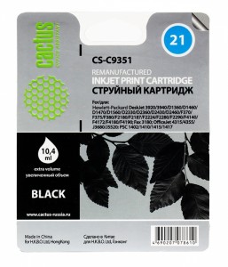 Картридж для принтера Cactus  №21 Black