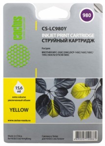 Картридж для принтера Cactus  CS-LC980Y Yellow