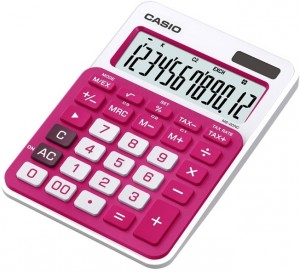 Настольный калькулятор Casio MS-20NC-RD-S-EC White dark pink