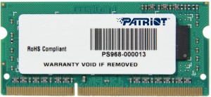 Оперативная память Patriot Memory DDR3 SO-DIMM 4Gb PC3-10600 1333MHz PSD34G133381S