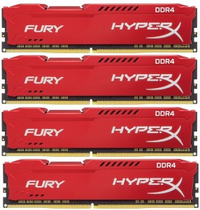 Оперативная память Kingston 32GB 2400MHz DDR4 DIMM HyperX Fury Red HX424C15FR2K4/32