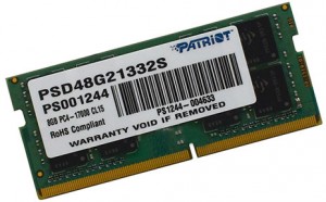 Оперативная память Patriot Memory DDR4 DIMM 8Gb PC-17000 (PSD48G21332S)