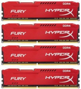 Оперативная память Kingston 64GB 2133MHz DDR4 Non-ECC 1DIMM HyperX Fury Red HX421C14FR2K2/64