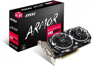 Видеокарта MSI Radeon RX 570 1244Mhz PCI-E 3.0 4096Mb 7000Mhz 256 bit DVI HDMI 3DP (RX 570 ARMOR 4G)