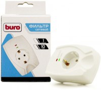 Сетевой фильтр BURO 100SH-Plus-W 1-розетка White