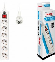 Сетевой фильтр BURO 600SH-3-W 6 розеток 3м White