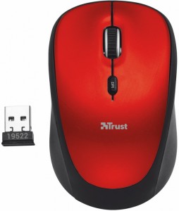 Оптическая светодиодная мышь Trust 19522 Yvi Wireless Mouse Red