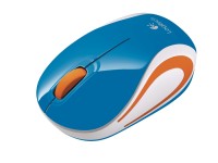 Оптическая светодиодная мышь Logitech Wireless Mini Mouse M187 Blue-Orange USB