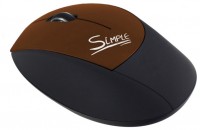 Оптическая светодиодная мышь CBR Simple S4 USB Black Brown