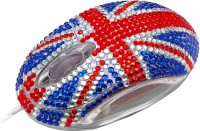 Оптическая светодиодная мышь Satzuma Diamante GB Flag USB Blue red