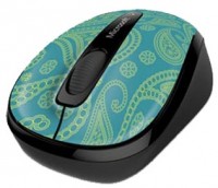 Оптическая светодиодная мышь Microsoft GMF-00411 Mouse Wireless Mobile 3500 Artist Agua Paisley