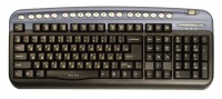 Клавиатура Oklick 320 M Multimedia Keyboard Blue USB+PS/2