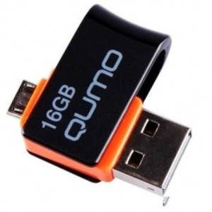 Флешка USB 2.0 Qumo Hybrid 16Gb OTG MicroUSB - USB Black